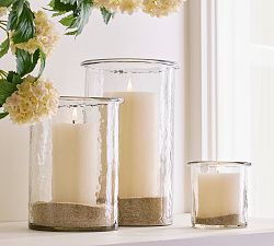 Arden Hammered Glass Hurricane Candle Holder