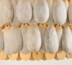 Brooks Round Wood Teardrop Chandelier (28")
