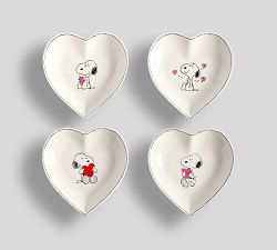 Peanuts Snoopy™ Hearts Stoneware Appetizer Plates - Mixed Set of 4