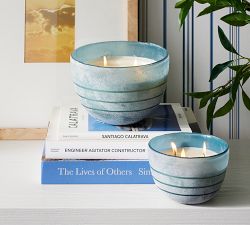 Etched Frosted Glass Scented Candle - Fig &amp; Sandalwood