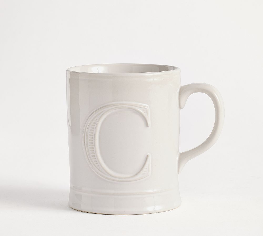 Pottery Barn Embossed Alphabet Mug - C