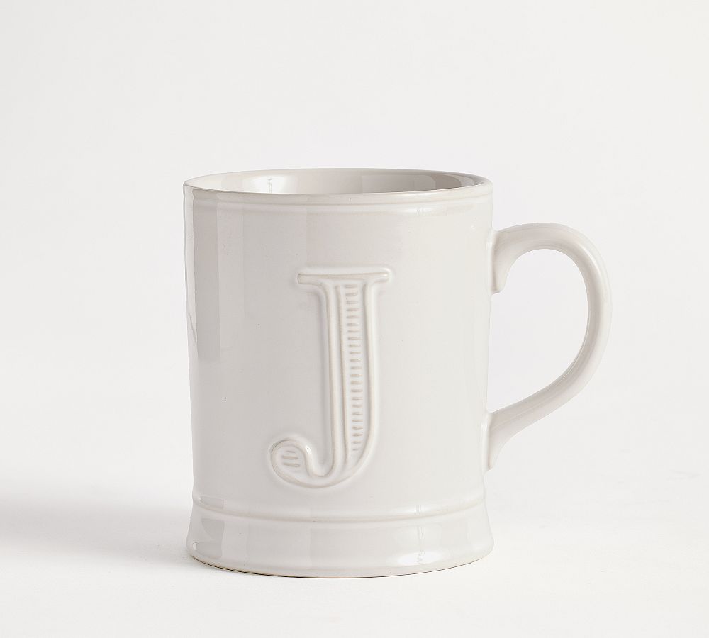 Embossed Alphabet Mug - J