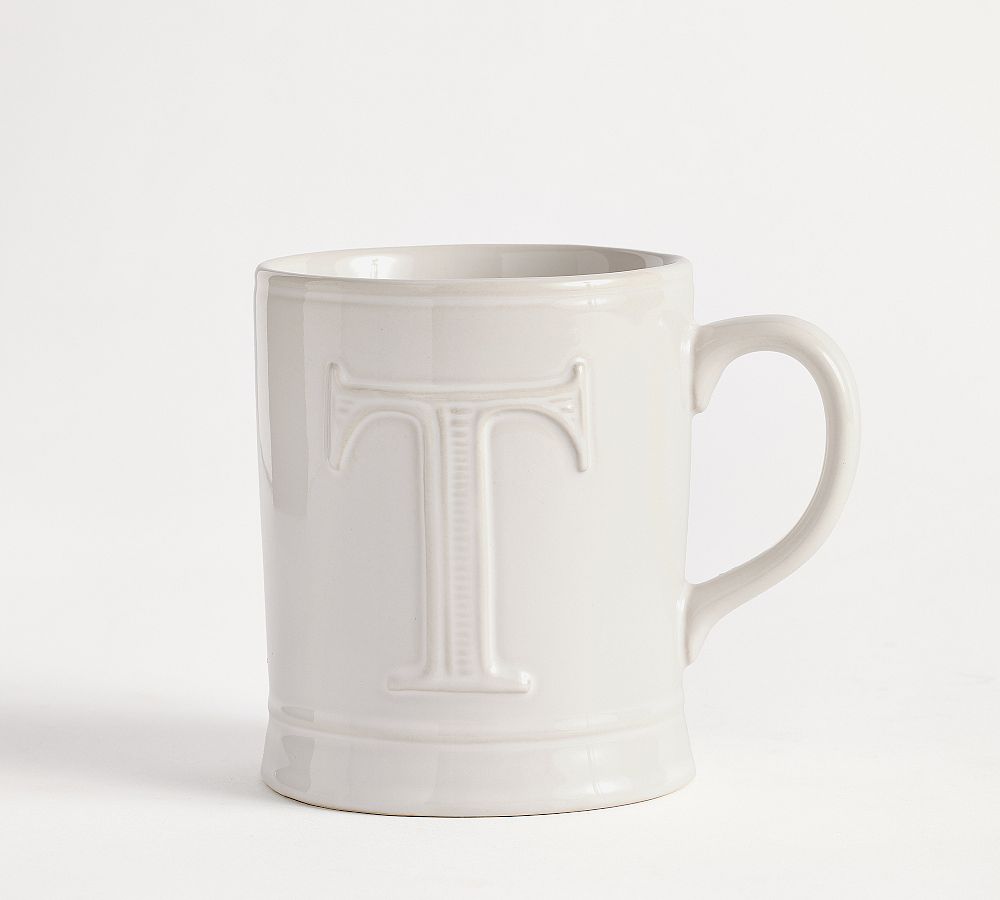 Embossed Alphabet Mug - T