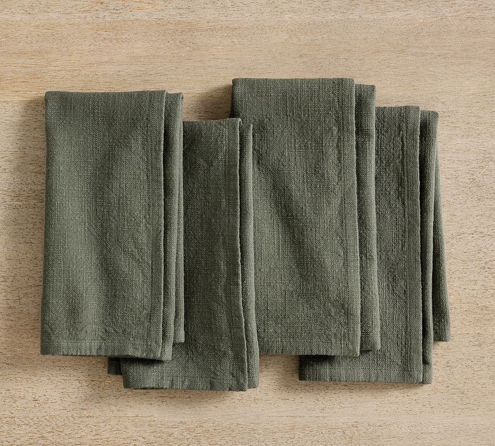 Organic Cotton Casual Napkins - Set of 4, Loden