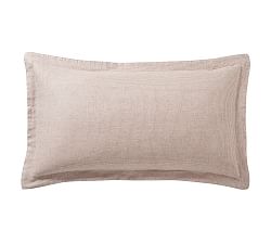 Open Box: European Flax Linen Waffle Quilted Sham, King, Set of 2 - Smoky Quartz