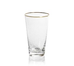 Hammered Gold Rim Tapered Glasses, Set of 4