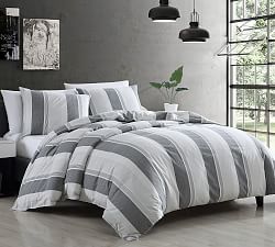 3-Piece Reilly Striped Percale Comforter &amp; Shams Set