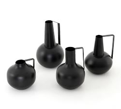 Black Iron Vases - Set of 4