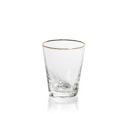 Hammered Gold Rim Tapered Glasses, Set of 4