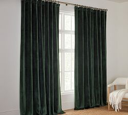 Custom Velvet Twill Blackout Curtain - Hunter