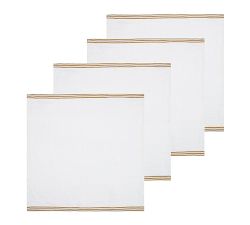 Handmade Block-Print Striped Napkins, Set of 4