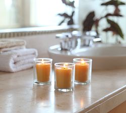 Beeswax Votive Candles with Glass Holder