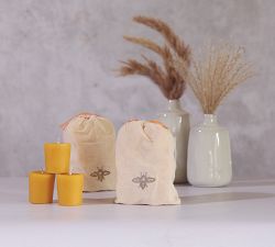 Beeswax Votive Candles with Glass Holder