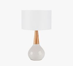 Cowan Ceramic &amp; Wood Table Lamp (19&quot;)