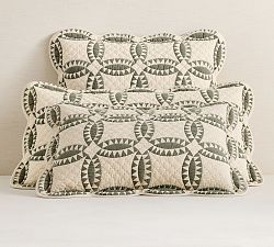 Open Box: Cooper Quilted Sham, Euro, Set of 3 - Loden