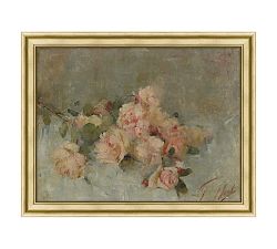 Open Box: Timeless Roses Framed Print (24" x 19") - White Gold