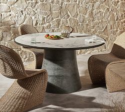 Darlyn Marble Round Outdoor Dining Table (42 - 55&quot;)