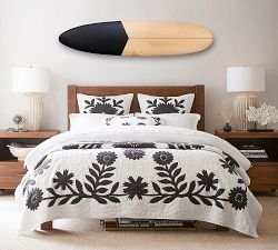 Longboard Surfboard Black Wall Art