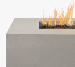Abril Concrete Low Rectangular Propane Fire Pit Table (57")