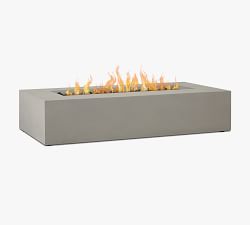 Abril Concrete Low Rectangular Propane Fire Pit Table (57")