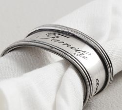 Antique Silver Sentiment Napkin Rings