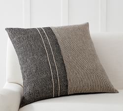 Fine Lines Charcoal Pillow Cover Set