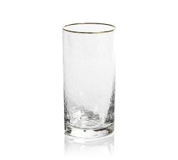 Hammered Gold Rim Double Old Fashioned Glasses, Set of 4