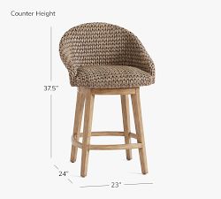 Open Box: Seagrass Bucket Swivel Counter Stool