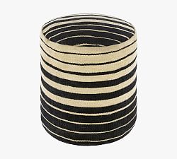 Robbins Handwoven Jute Striped Pouf