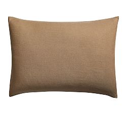 Open Box: Classic Belgian Flax Linen Edge Sham, Standard, Set of 2 - Toffee