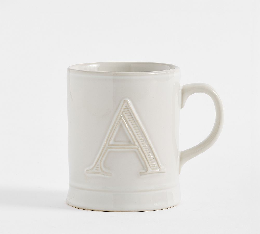 Embossed Alphabet Mug - A