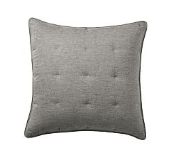 Open Box: Belgian Flax Linen Comforter Sham, Euro - Set of 3 - Heathered Charcoal