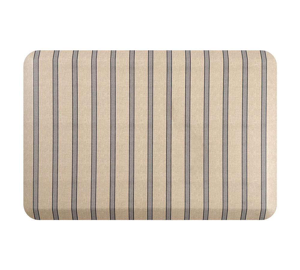 Matterly Happy Feet Ticking Striped Anti-Fatigue Mat - Light Blue Navy, 22" x 32"