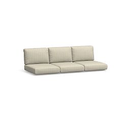 Open Box: Huntington Square-Arm Outdoor Sofa Cushion Cover - High Performance Stripe Ivory Pinstripe