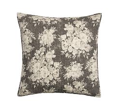 Open Box: Juliette Toile Handcrafted Reversible Pick-Stitch Quilted Sham, Euro, Set of 3 - Charcoal