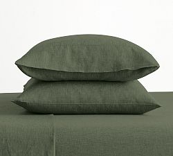 Open Box: Belgian Flax Linen Pillowcases, King, Set of 2 - Cypress