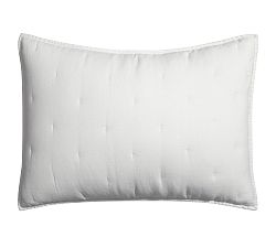 Open Box: Belgian Flax Linen Tufted Quilted Sham, Standard, Set of 2 - Soft Gray