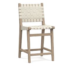 Open Box: Fenton Leather Counter Stool (24") - Signature Chalk, Seadrift