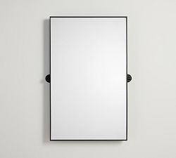 Open Box: Linden Rectangular Pivot Mirror, 23" x 37" - Matte Black