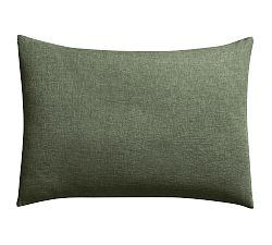 Open Box: Classic Belgian Flax Linen Knife Edge Sham, Standard, Set of 2 - Cypress