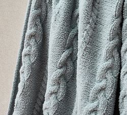 Classic Cable Knit Throw - Thumbnail 5