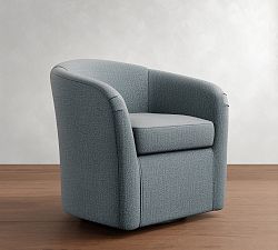 Open Box: Blake Upholstered Swivel Armchair - Performance Casual Chenille Slate