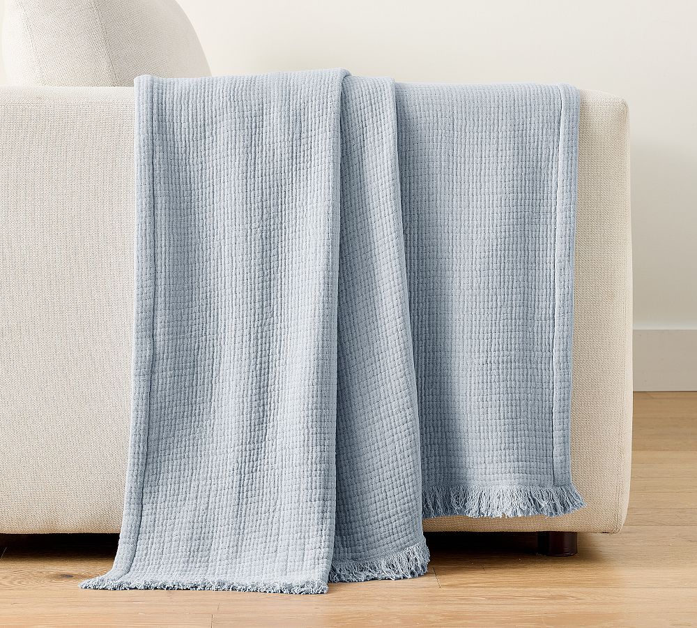Cloud Gauze Throw - Chambray, 50" x 60"