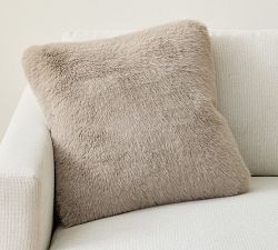 Open Box: Mink Faux Fur Pillow Cover, 24" - Dove