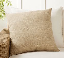 Open Box: Sunbrella® Headland Textured Solid Outdoor Pillow, 24" - Sahara