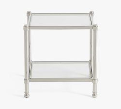 Open Box: Everson Square Glass Side Table - Polished Nickel