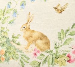 Spring Garden Bunny Printed Pillow