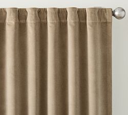 Open Box: Velvet Twill Blackout Curtain, 50"W x 120"L - Taupe