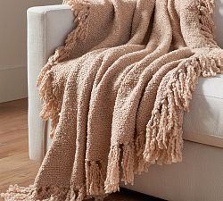 Open Box: Dreamy Handwoven Fringe Throw, 50" x 60" - Rose