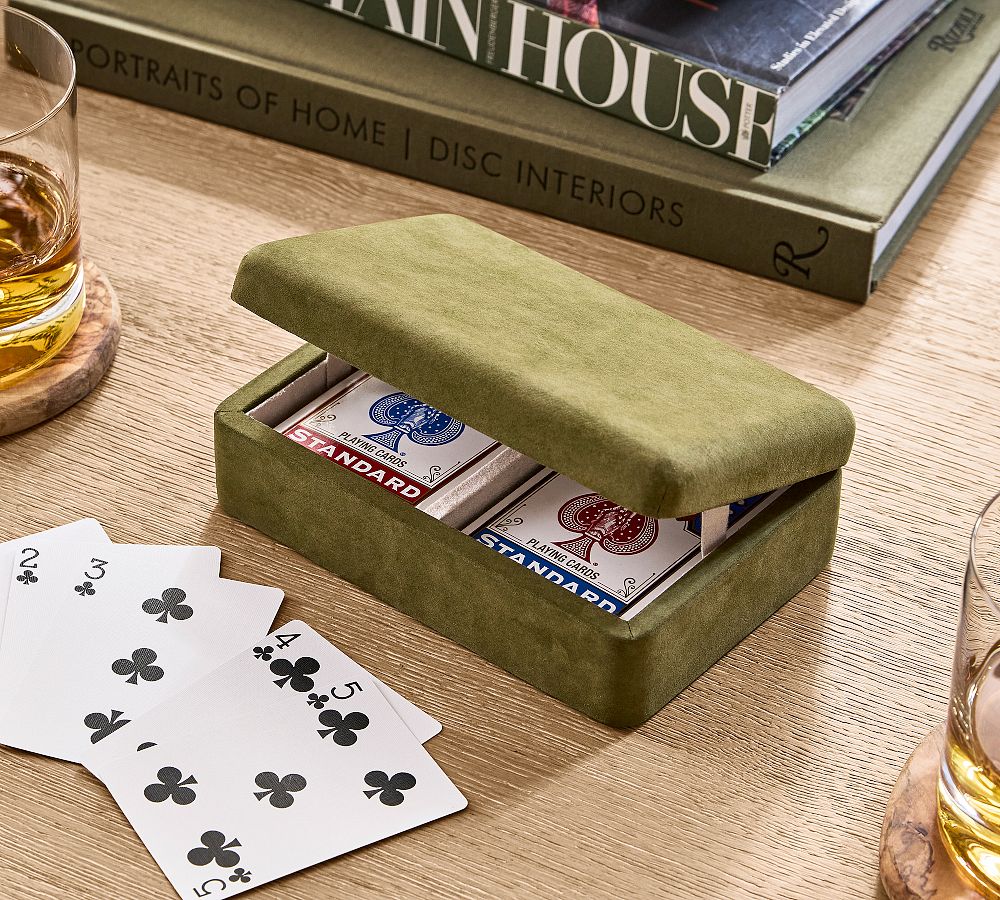 Pottery Barn Faux Suede Poker Card Set